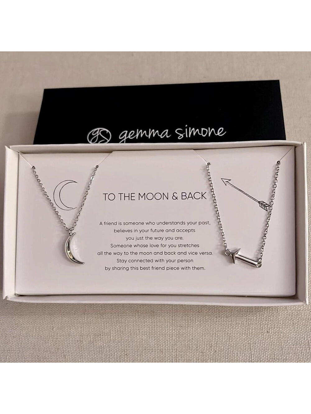 Gemma Simone to the moon and back set of necklaces NIB